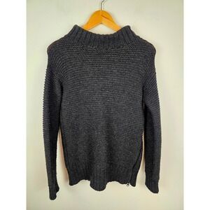 Lululemon Karma Kurmasana Knit Merino Sweater Charcoal Grey Zipper‎ Women's 8
